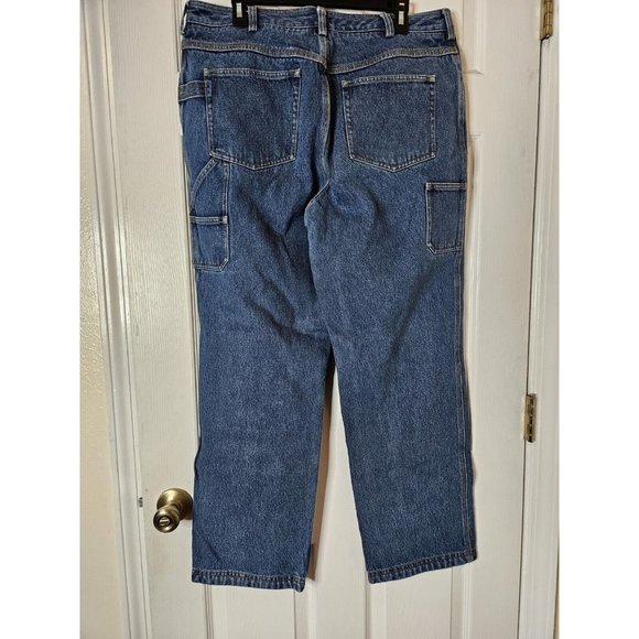Duluth Trading Women’s Straight Leg Jeans Size 16X31 Blue Stretch Mid Rise - Picture 1 of 10